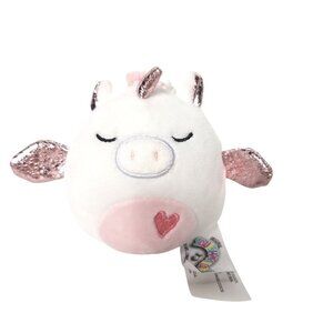 Squishmallow Raquel Pegacorn Pink White Pegasus Plush Clip 3.5"